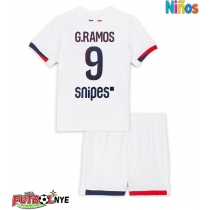 Camiseta Paris Saint-Germain Goncalo Ramos #9 Visitante Equipación para niños 2025-26 manga corta (+ pantalones cortos)